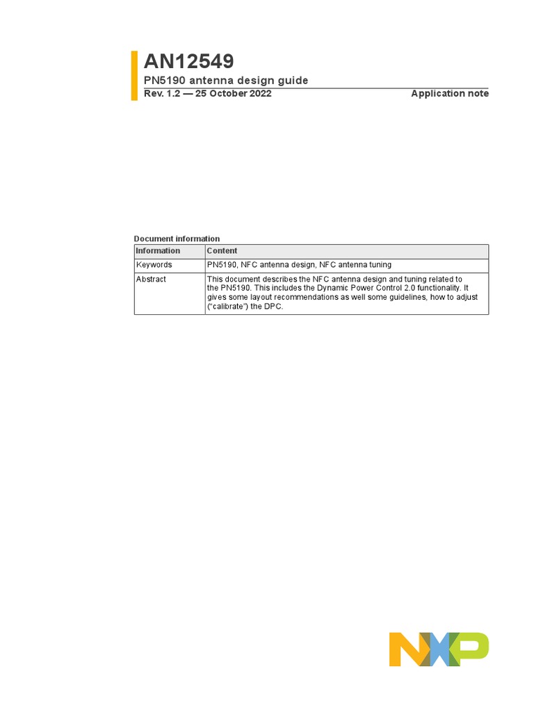 PN5190 Antenna Design Guide PDF Smart Card Bit Rate