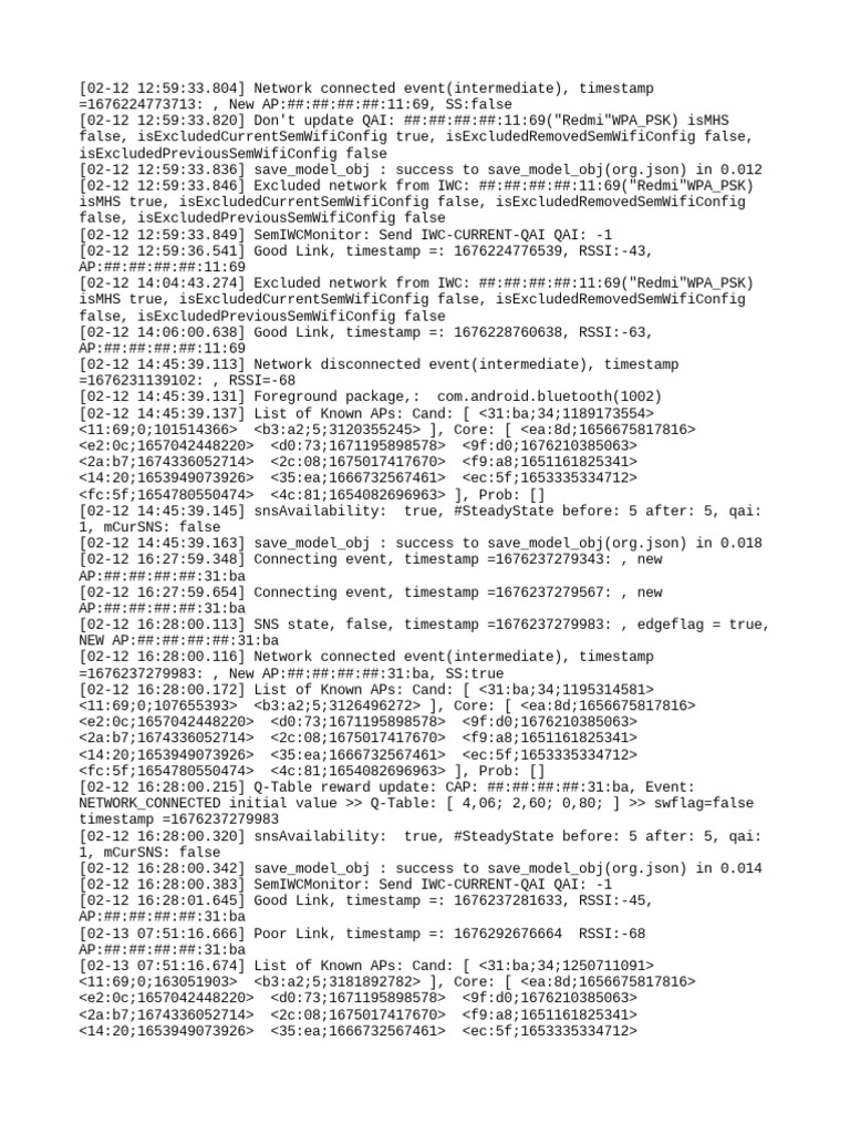 Wi-Fi Connection Logs Analysis | PDF | Computing | Computer Engineering