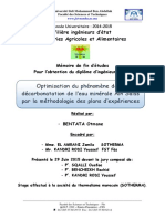 Optimisation Du Phénomène de La Décarbonatation de L'eau Minérale Ain Saïss Par La Méthodologie Des Plans D'expériences - BENTAT