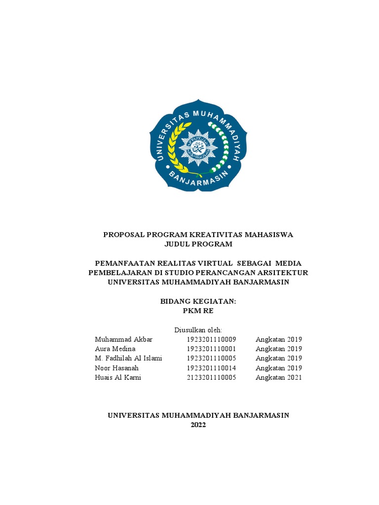 Proposal Program Kreativitas Mahasiswa Pdf