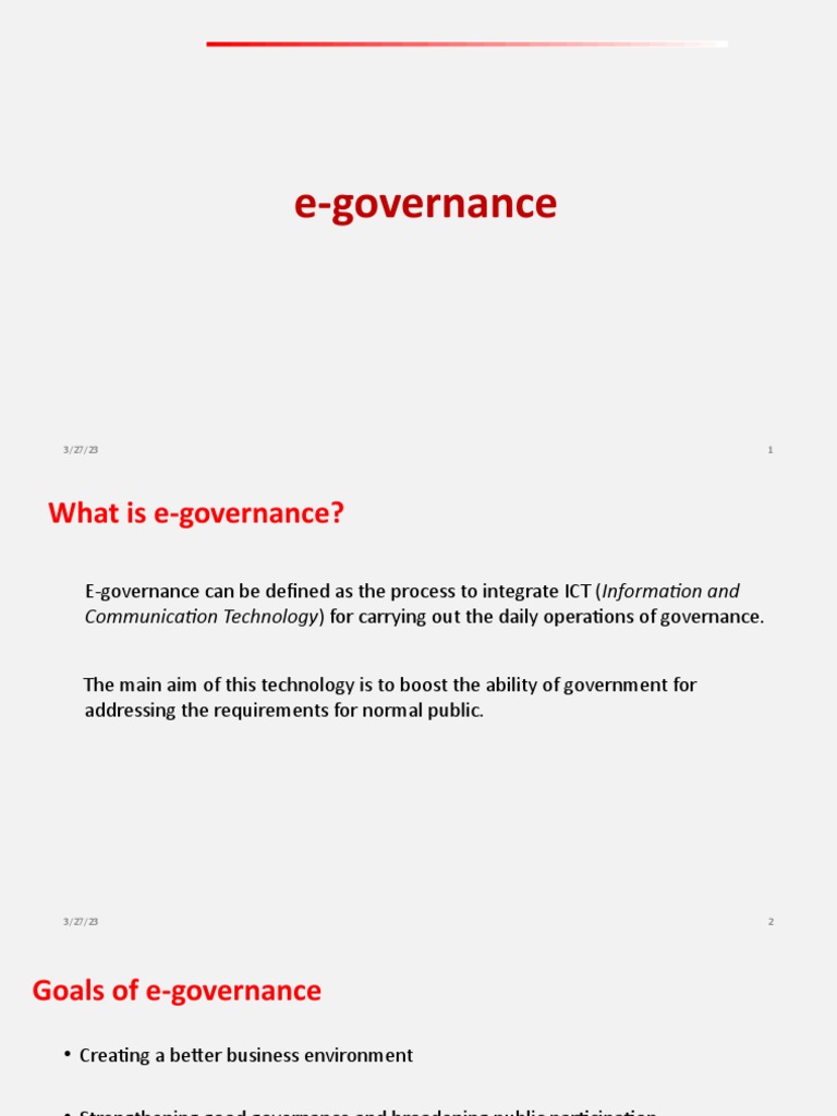 E Governance Overview LECTURE-1 | PDF | Governance | Computing