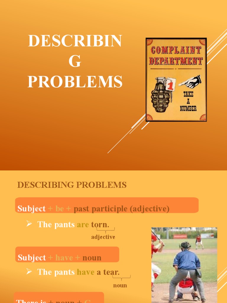 Describing problems pdf adjective noun