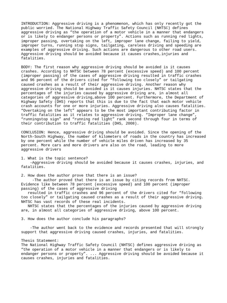 Dangers of Aggressive Driving | PDF | Technology & Engineering