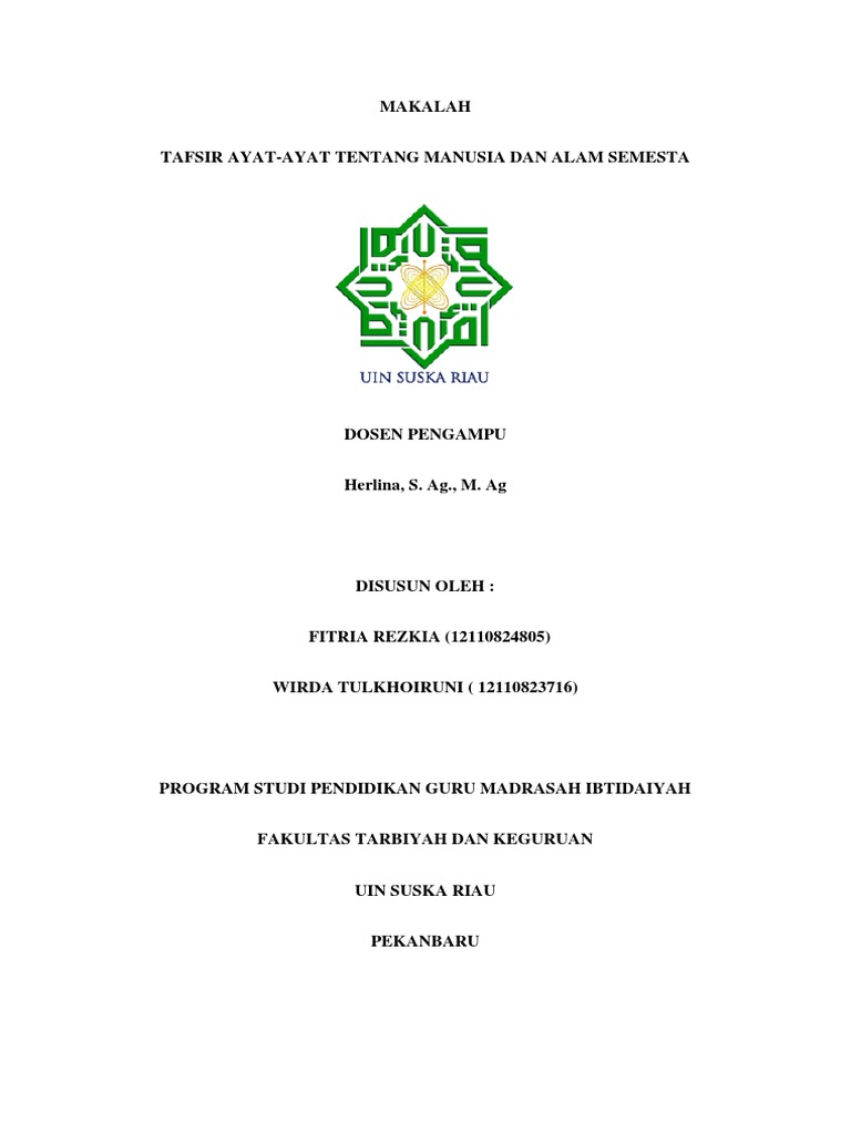 Tafsir Ayat-Ayat Tentang Manusia Dan Alam Semesta | PDF
