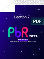 Lección 7: Diplomado Presupuesto Basado en Resultados 2022