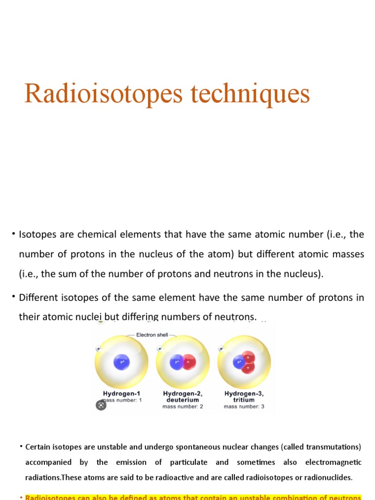 Radioisotopes Techniques PDF Radioactive Decay Radioactive Tracer