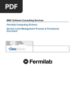 Fermilab Computing Division Service Level Management Process & Procedures Document