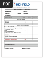 Web Technology 511 Assignment 1