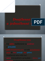 Dvojčlenné A Jednočlenné Vety