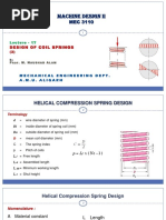 Machine Design Ii: Design of Coil Springs