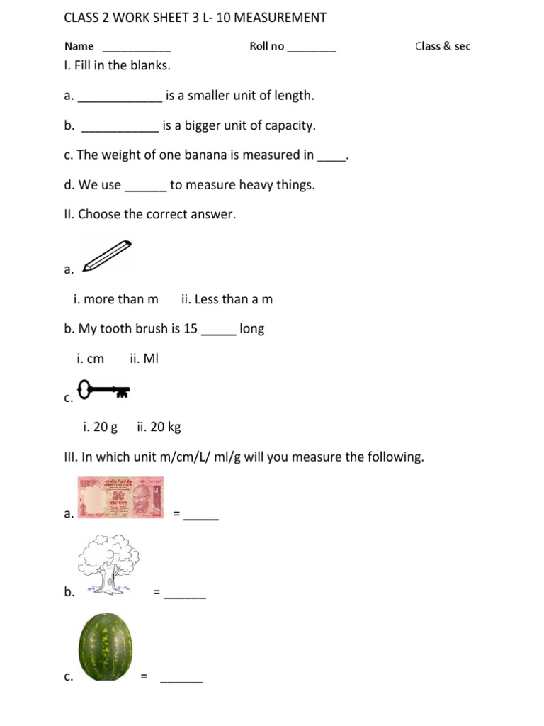 Class 2 Work Sheet 3 L 10 | PDF