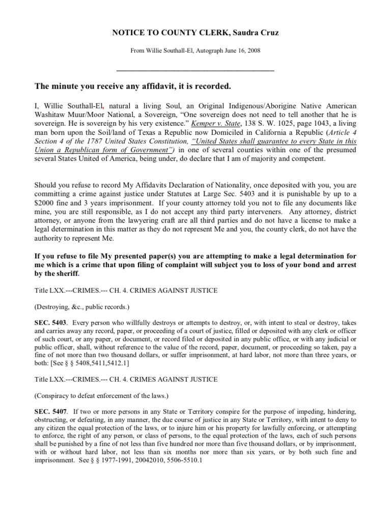 Clerk Notice To County Clerk PDF