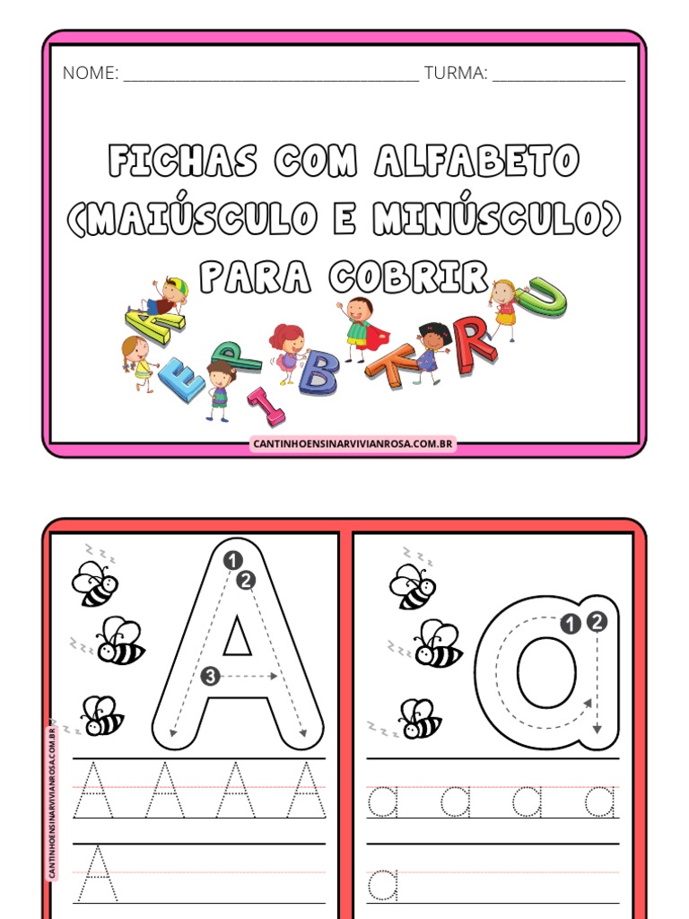 Fichas Com Alfabeto Maiusculo e Minusculo para Cobrir | PDF | Negócios