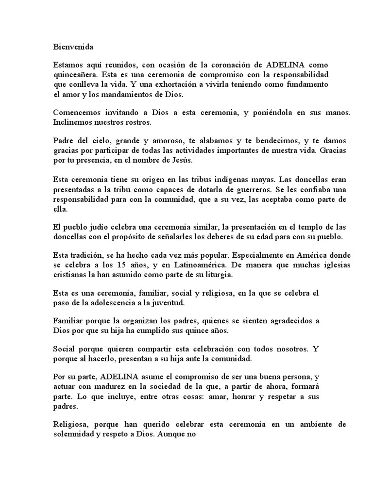15 Años de Adelina Parte Del Pastor PDF Dios Biblia