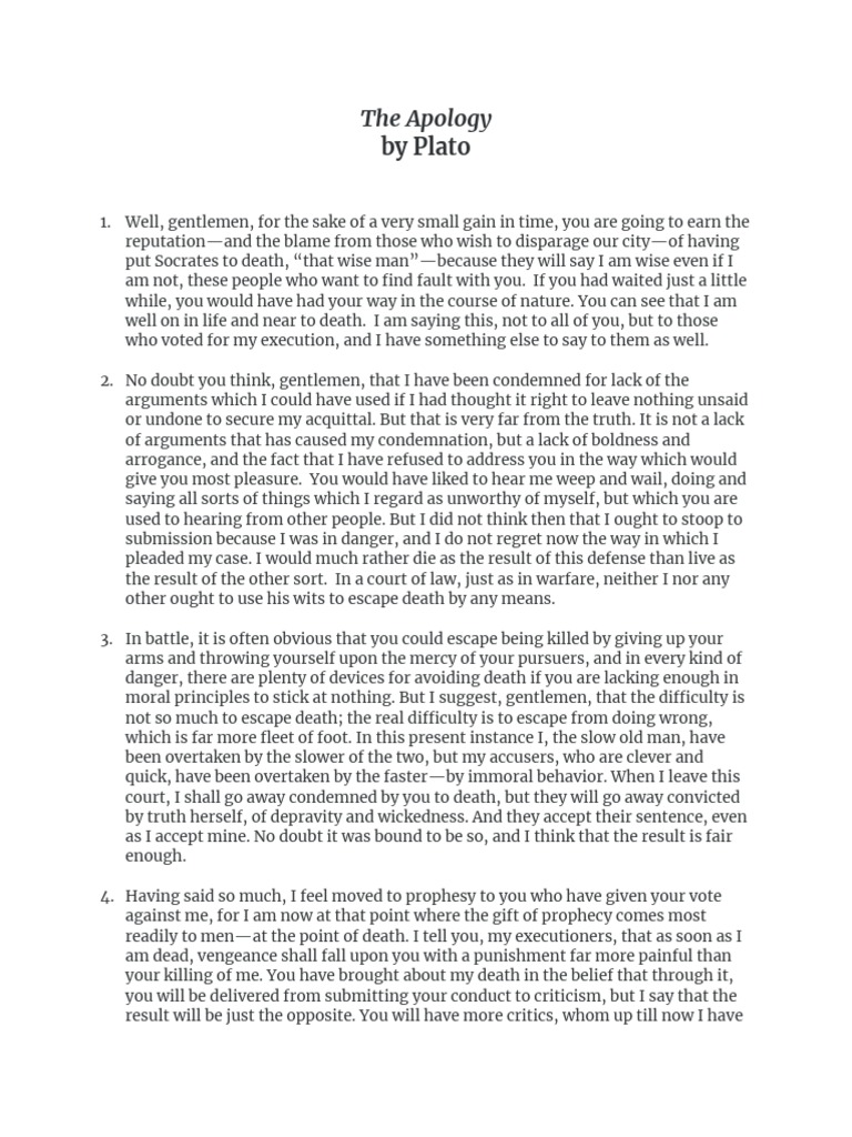 Plato #39 s Apology PDF