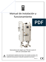 Manual de Instalación y Funcionamiento: Generadores de Oxígeno Por PSA de La Serie O-GEN Con Controlador OGC