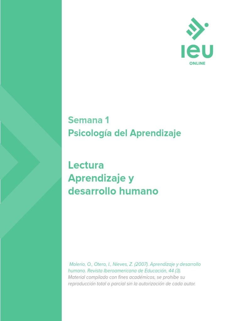 Aprendizaje y desarrollo humano | PDF | Aprendizaje | Plan de estudios