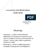 Insolvency and Bankruptcy Code, 2016: Dr. Pratima Narayan Visiting Faculty - Law We School