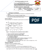 Examens Session Ordinaire: Soit Le Train Binaire À Transmettre en Point À Point Sur Une Liaison Radio Microondes