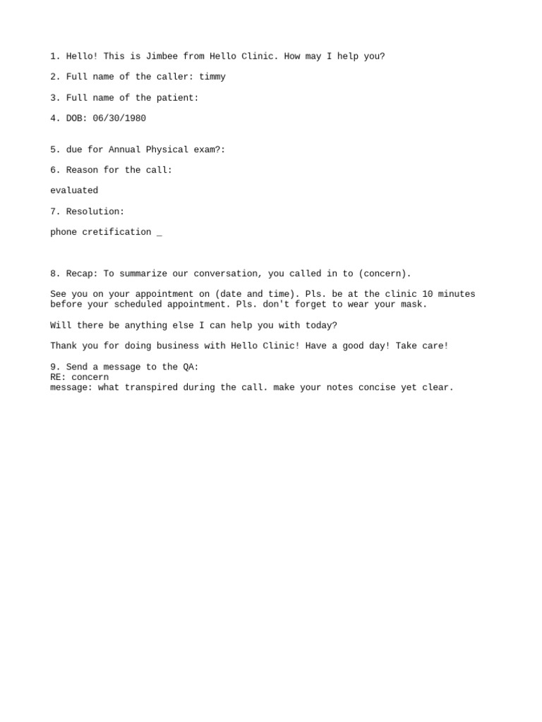 Call Flow Template PDF