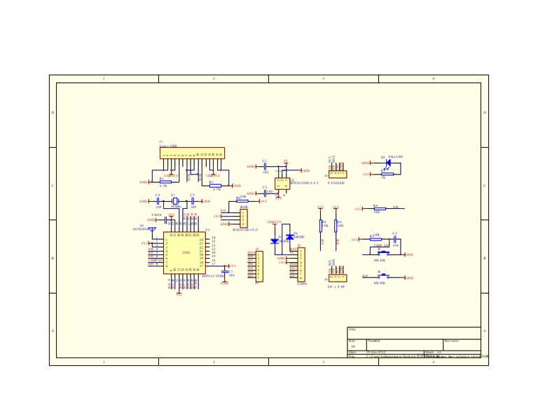 ESP32-C3-0.42OED Schematic | PDF image.