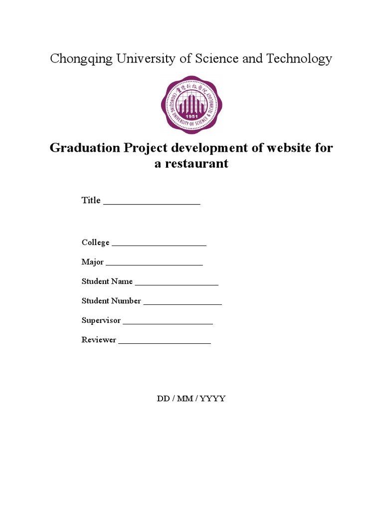 Template For Dissertation PDF Websites Menu