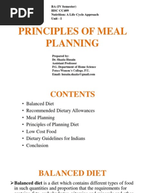MEAL PLANNING