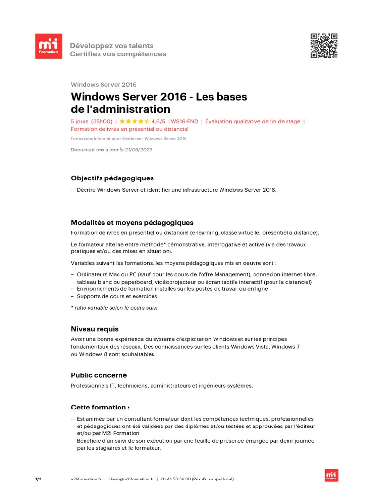 Formation Windows Server 2016 Essentielle | PDF | Stratégies de groupe ...