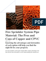 Fire Sprinkler System Pipe Material: The Pros and Cons of Copper and CPVC