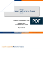 Ecuaciones en Los Números Reales: Profesor: Osvaldo Baeza Rojas