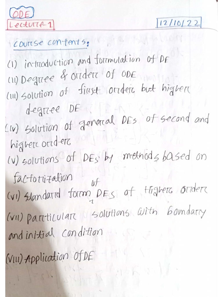 Ode Lecture 1-5 | PDF