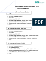 Tata Cara Pembayaran Biaya UTBK-SNBT 2023 BSI Rev