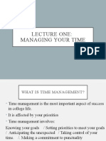 Lecture One: Managing Your Time