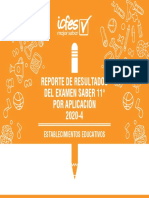 Reporte resultados Saber 11 aplicación 2020