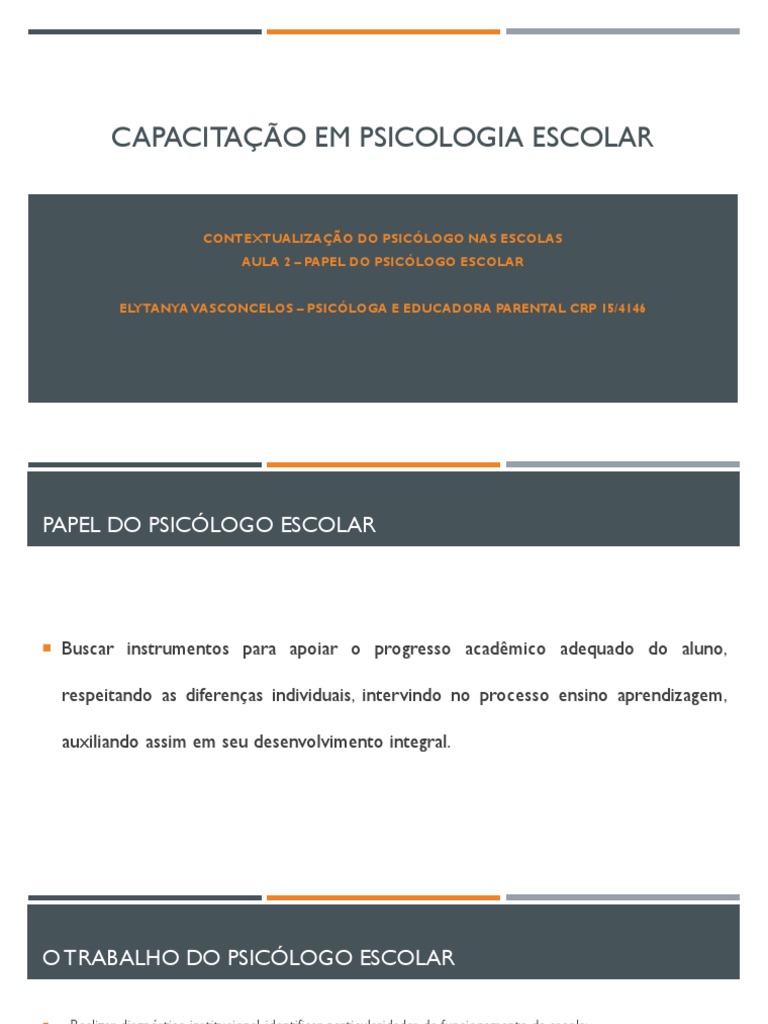 Papel do Psicólogo na Escola | PDF | Psicologia | Promoção de saúde