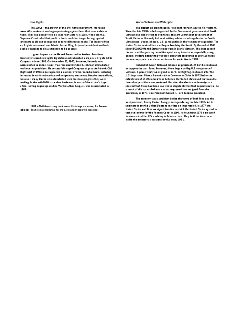 The Turbulent 1960s Civil Rights, Vietnam War Protests, and the Watergate Scandal PDF