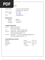 MRSM resume student example