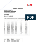 BroadBand Bill Statement 2010