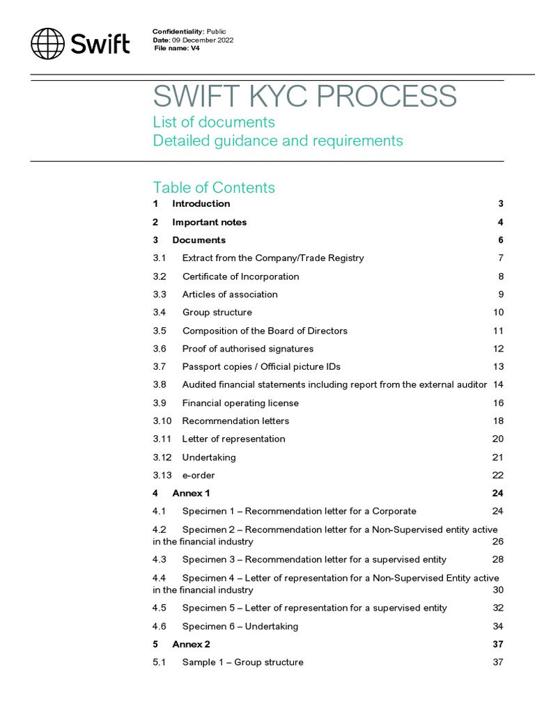 Swift Customer Guidance To Swift Onboarding 2210 | PDF | Audit ...