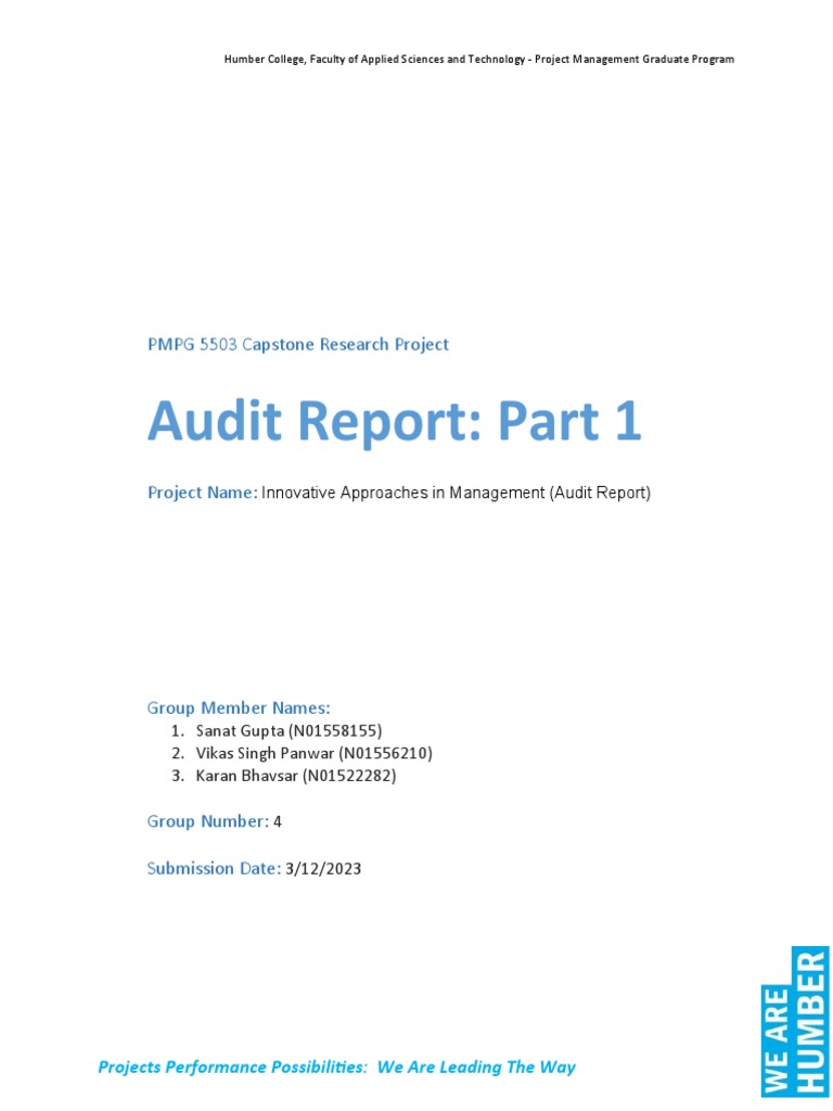 Audit+Report+-+Part+1+ | PDF | Project Management | Communication