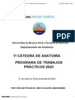 Programa Analítico 2023 - Primera Cátedra de Anatomía