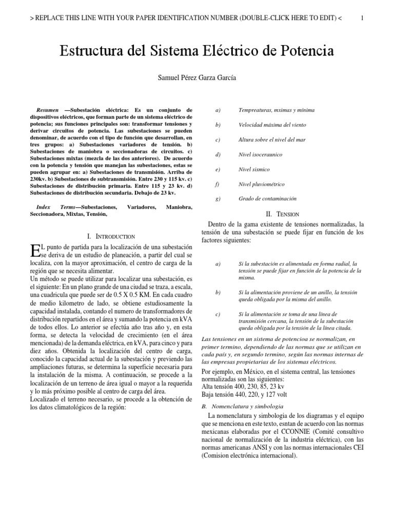 Estructura Del Sistema Electrico de Potencia PDF Subestacion electrica Transformador