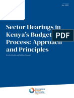 Sector Hearings in Kenya's Budgeting Process: Approach and Principles