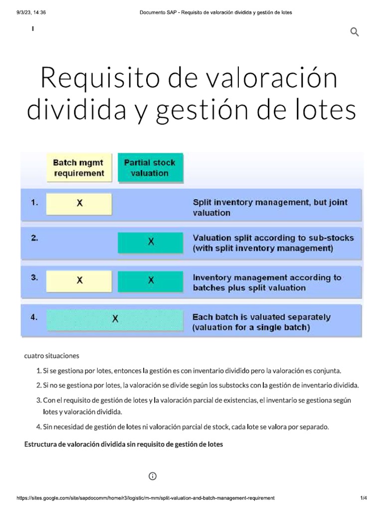 Split Valuation Con Lotes | PDF