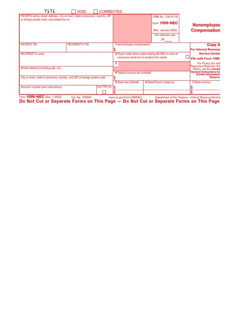 Form 1099nec PDF Reader Pro PDF Irs Tax Forms Payments
