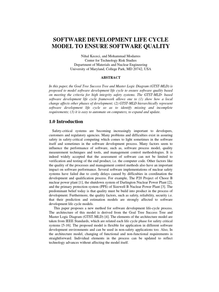 GTST-MLD Model for Software Quality | PDF