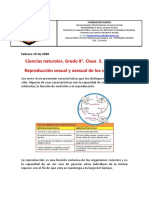 Ciencias Naturales. Grado 8°. Clase 3. Periodo I Reproducción Sexual y Asexual de Los Seres Vivos