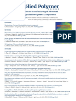 Special Issue: Manufacturing of Advanced Biodegradable Polymeric Components