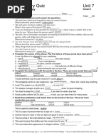 Focus 2 2ed Vocabulary Quiz Unit7 GroupB