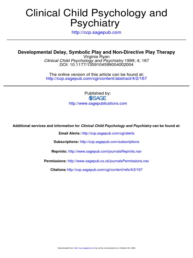 Developmental delay symbolic play and non directive play therapy pdf